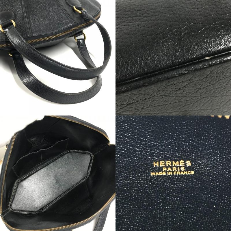 Hermes Handbag Ile de Veau Leather Black
