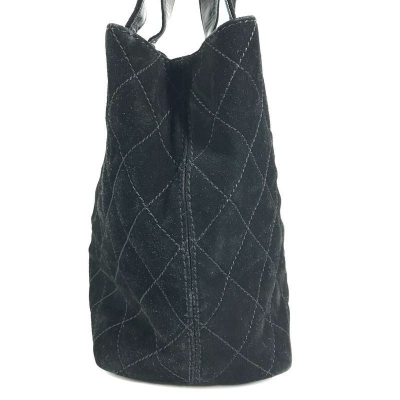 Chanel Handbag CC Logo Suede Black