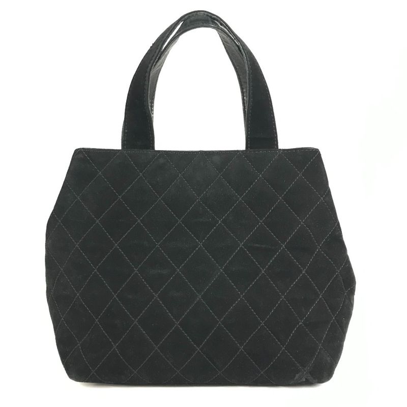 Chanel Handbag CC Logo Suede Black