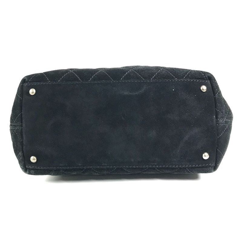 Chanel Handbag CC Logo Suede Black