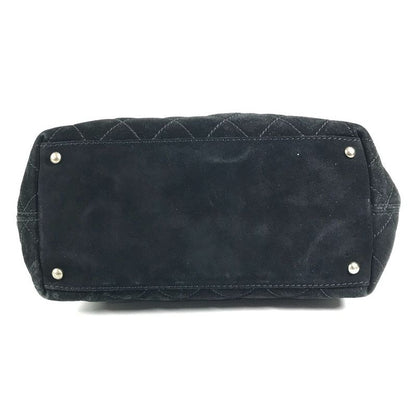 Chanel Handbag CC Logo Suede Black