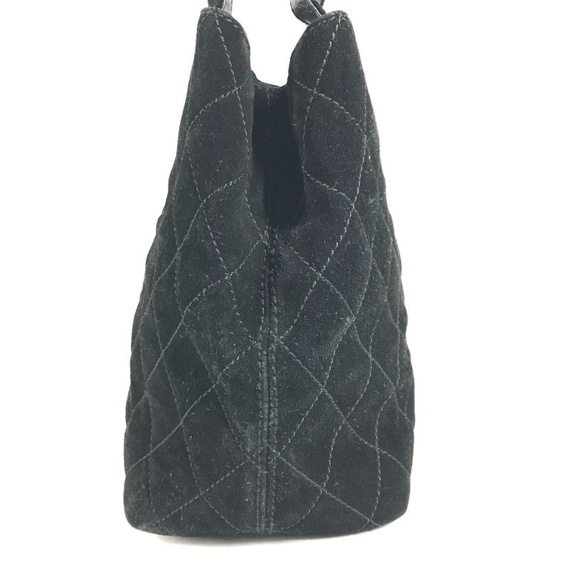 Chanel Handbag CC Logo Suede Black