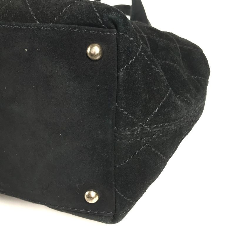 Chanel Handbag CC Logo Suede Black