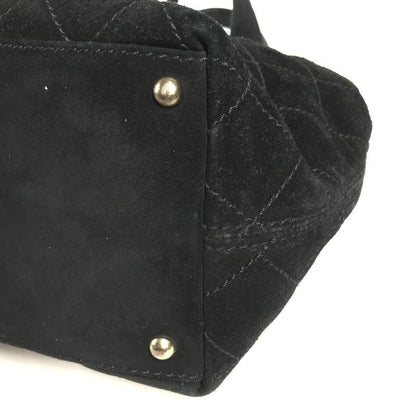Chanel Handbag CC Logo Suede Black