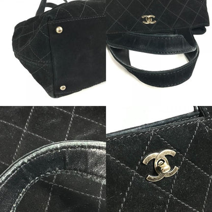 Chanel Handbag CC Logo Suede Black