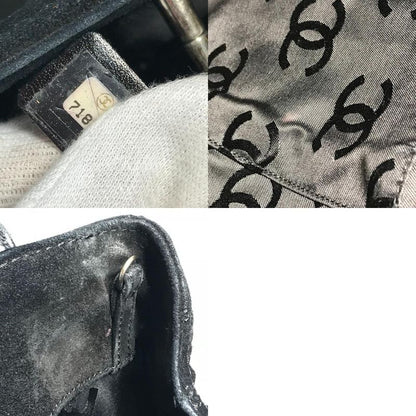 Chanel Handbag CC Logo Suede Black