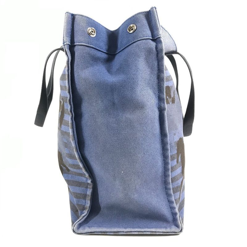 Hermes Shoulder Bag Chevoin Cotton Blue Black