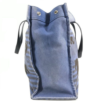 Hermes Shoulder Bag Chevoin Cotton Blue Black