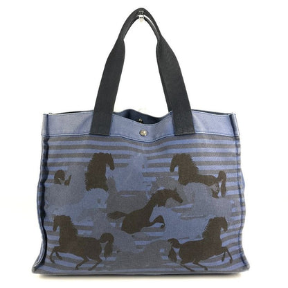 Hermes Shoulder Bag Chevoin Cotton Blue Black
