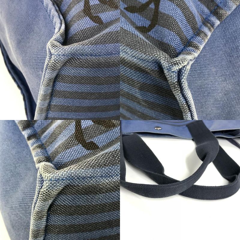 Hermes Shoulder Bag Chevoin Cotton Blue Black