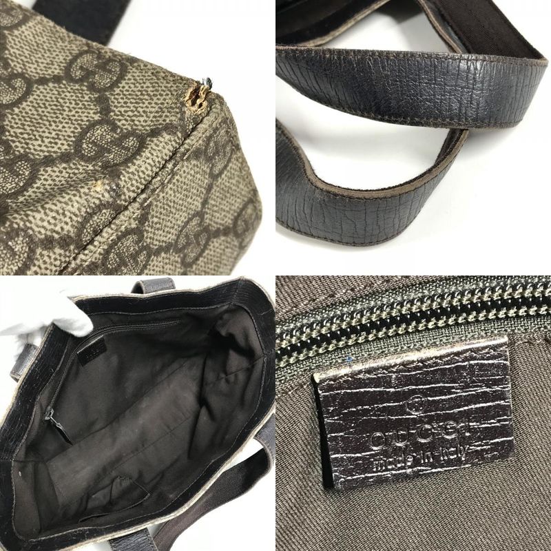 Gucci Handbag Logo GG Supreme Canvas Beige