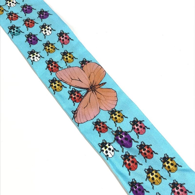 Versace Scarf Butterfly Logo Ladybug Silk