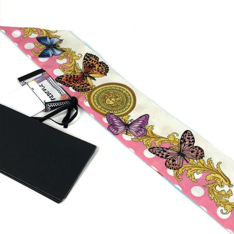 Versace Scarf Butterfly Logo Ladybug Silk