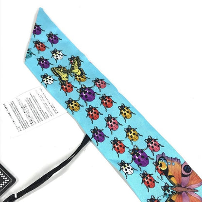 Versace Scarf Butterfly Logo Ladybug Silk