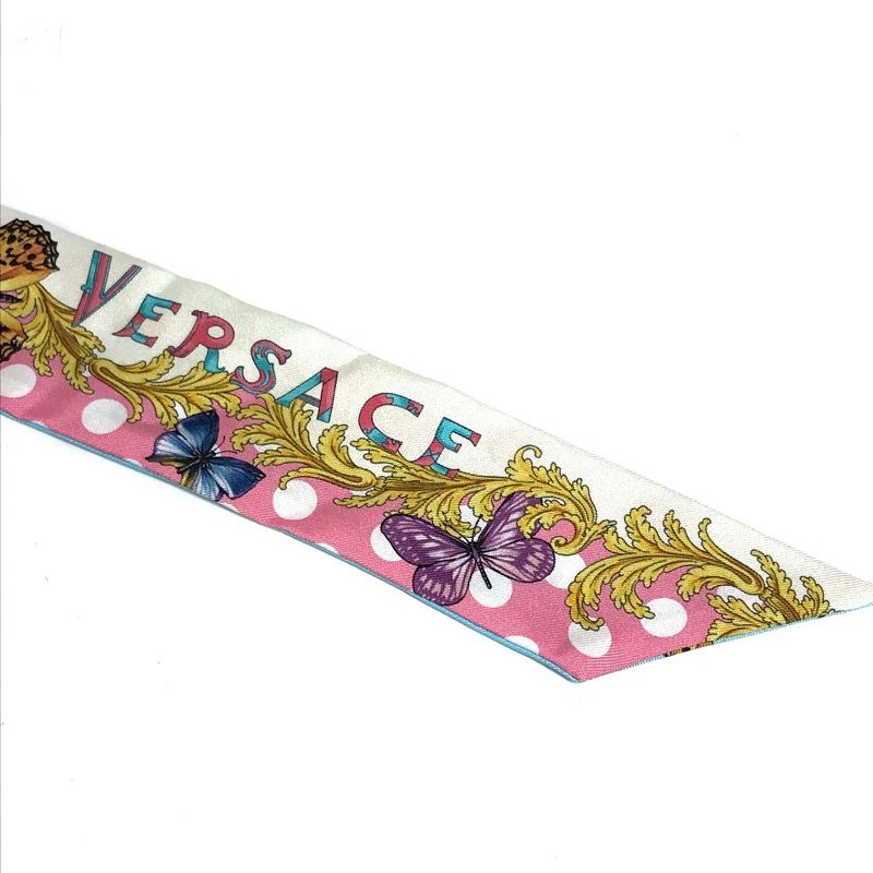Versace Scarf Butterfly Logo Ladybug Silk