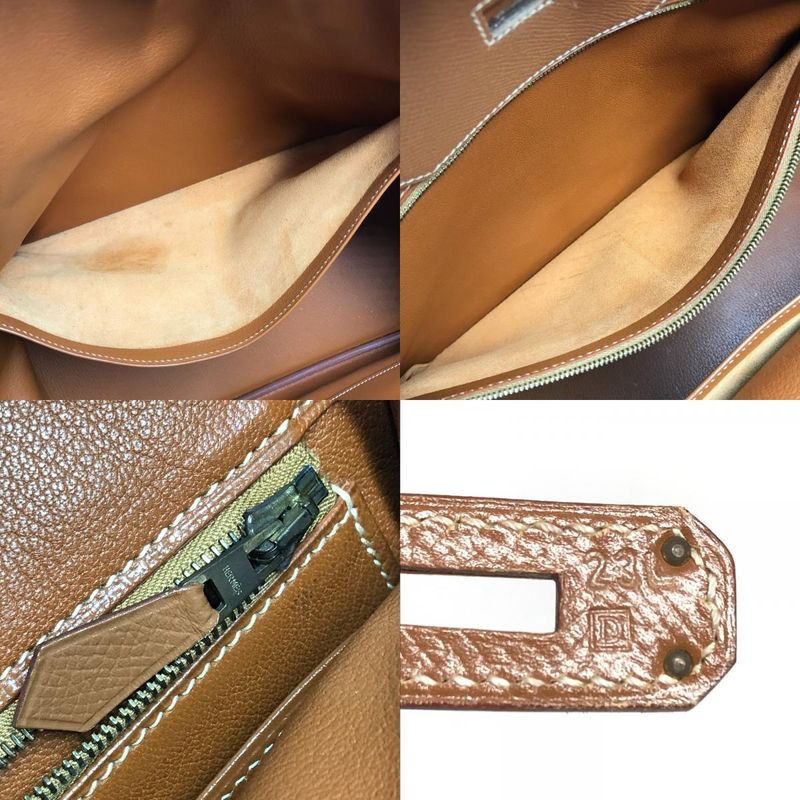 Hermes Handbag Birkin 40 Epsom Gold Brown
