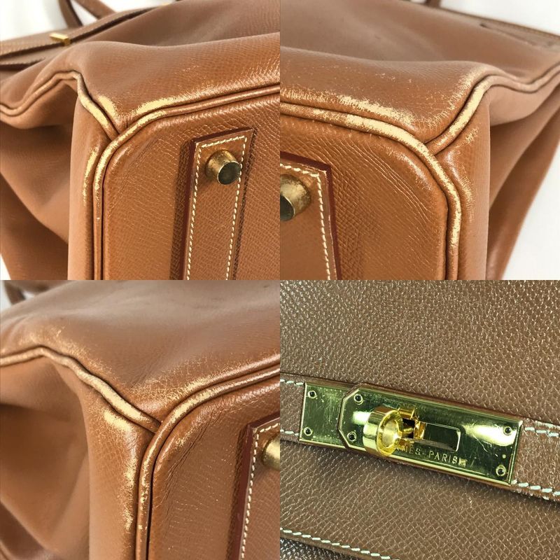 Hermes Handbag Birkin 40 Epsom Gold Brown
