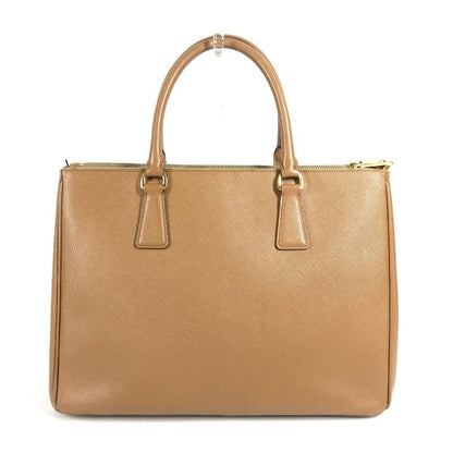 Prada Handbag Triangle Logo Saffiano Leather Brown