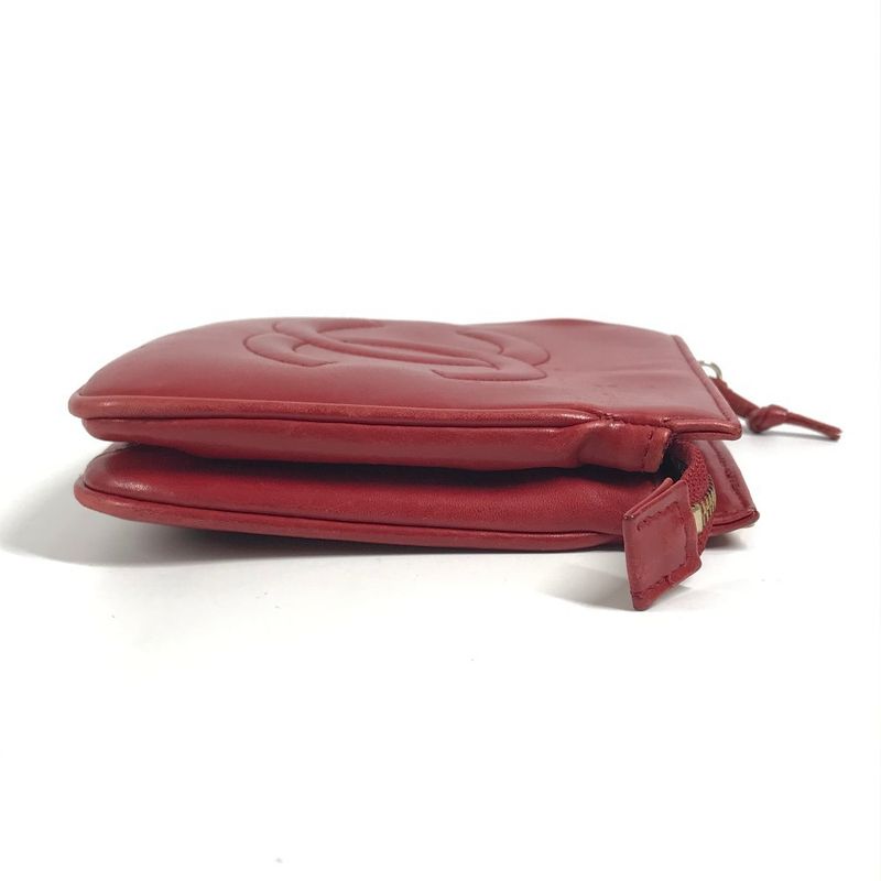 Chanel Waist Bag Big CC Logo Leather Red