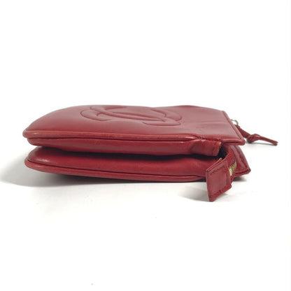 Chanel Waist Bag Big CC Logo Leather Red