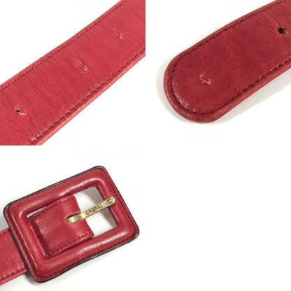 Chanel Waist Bag Big CC Logo Leather Red