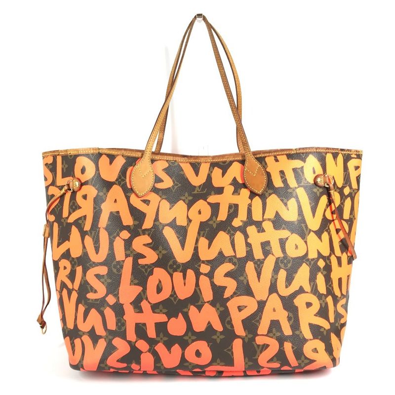 Louis Vuitton Shoulder Bag Neverfull GM Monogram Graffiti Orange Brown