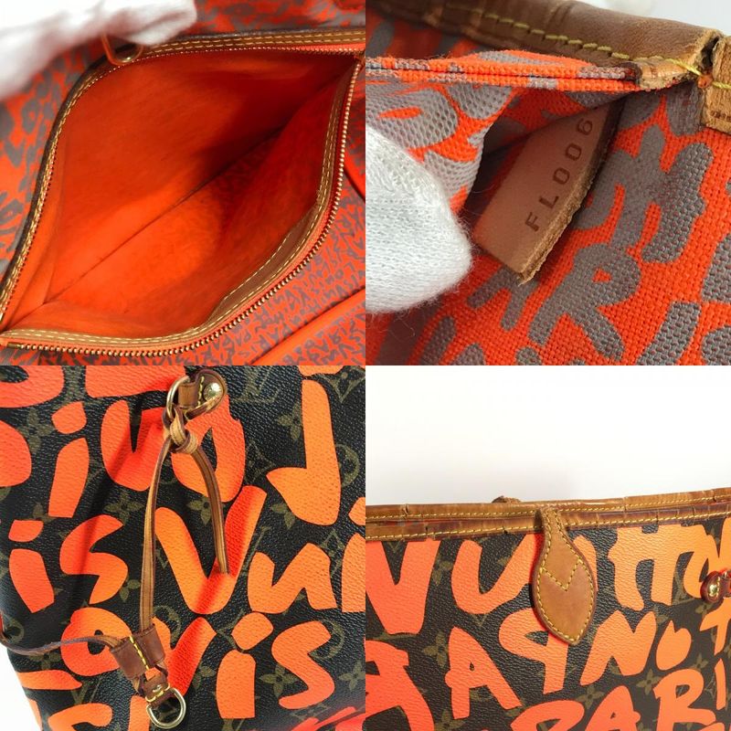 Louis Vuitton Shoulder Bag Neverfull GM Monogram Graffiti Orange Brown