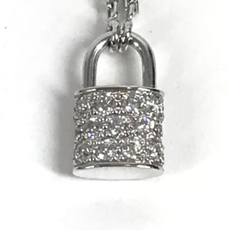 Louis Vuitton Necklace Pendentif Lockit XS Diamond Silver