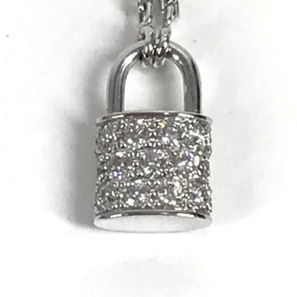 Louis Vuitton Necklace Pendentif Lockit XS Diamond Silver