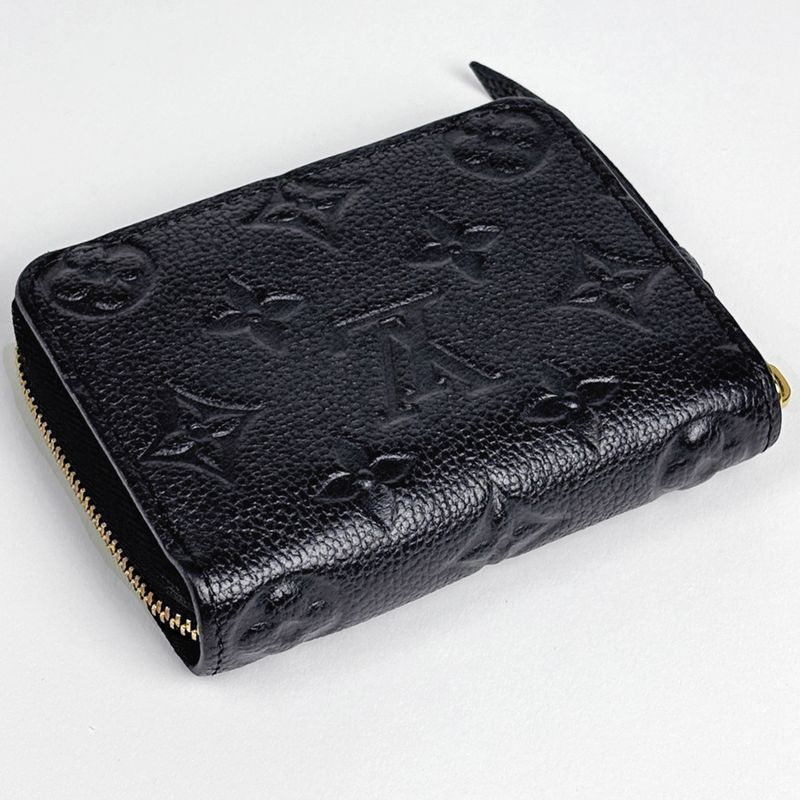 Louis Vuitton Zippy Coin Purse Zip Around Card Case Monogram Noir Black