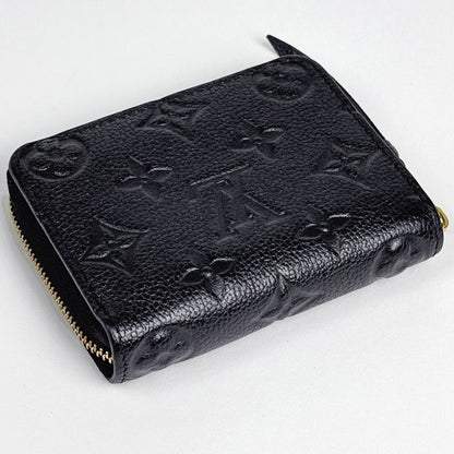 Louis Vuitton Zippy Coin Purse Zip Around Card Case Monogram Noir Black