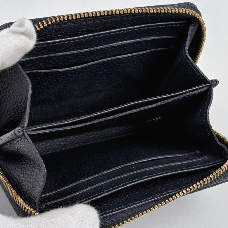 Louis Vuitton Zippy Coin Purse Zip Around Card Case Monogram Noir Black