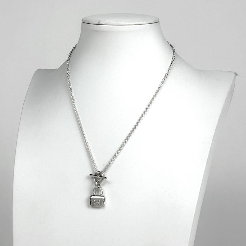 Hermes Amulet Constance Necklace Silver
