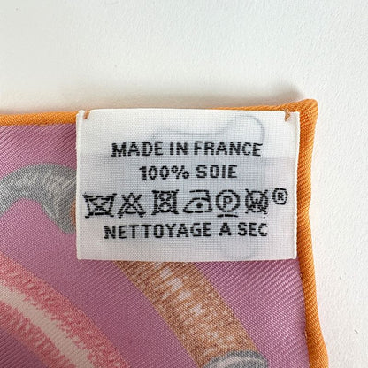 Hermes Petit Carre Chevaloscope Neon Gavroche Scarf Silk Pink Multicolor