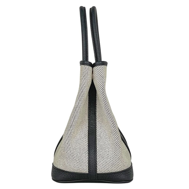 Hermes Garden Party TPM Tote Leather Black Beige