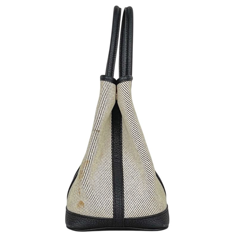 Hermes Garden Party TPM Tote Leather Black Beige