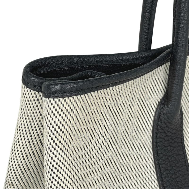 Hermes Garden Party TPM Tote Leather Black Beige