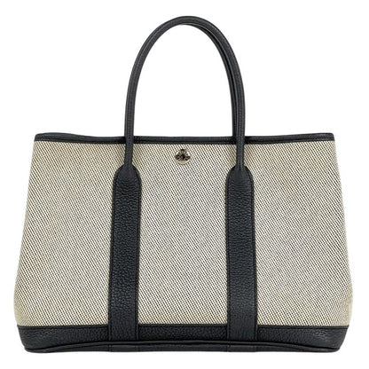 Hermes Garden Party TPM Tote Leather Black Beige