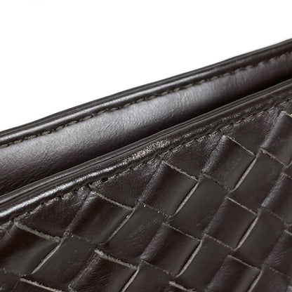 Bottega Veneta Intrecciato Shoulder Bag Crossbody Leather Brown
