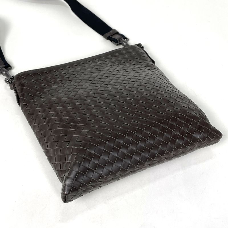 Bottega Veneta Intrecciato Shoulder Bag Crossbody Leather Brown