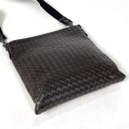 Bottega Veneta Intrecciato Shoulder Bag Crossbody Leather Brown