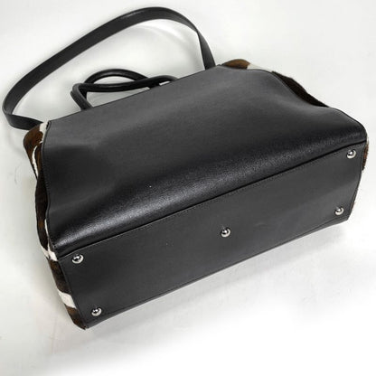 Fendi Toujour 2-Way Shoulder Bag Tote Leather Dark Brown