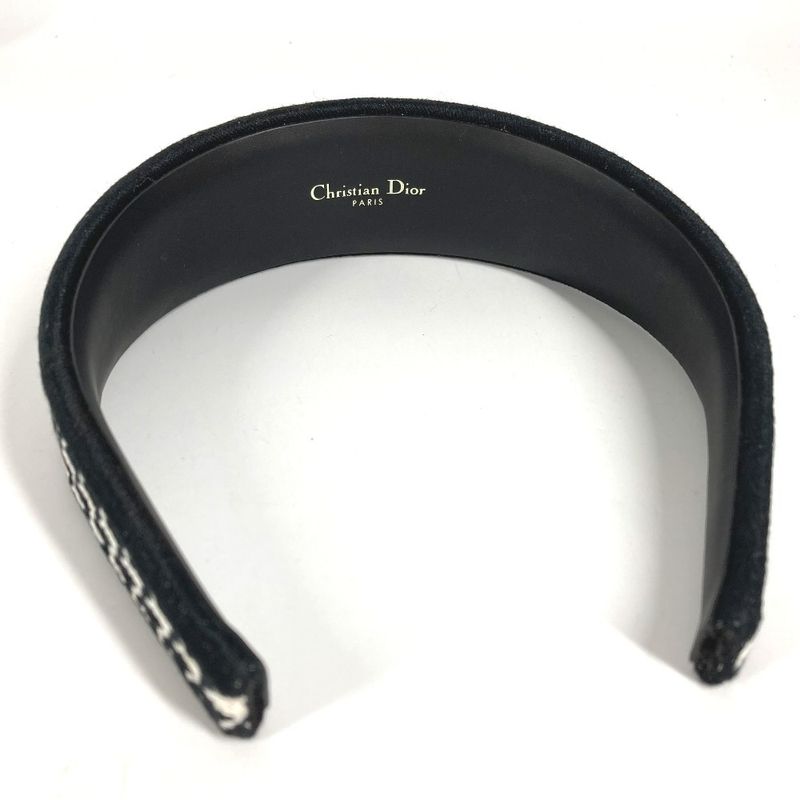 Dior Headband Houndstooth Logo Cotton Black White