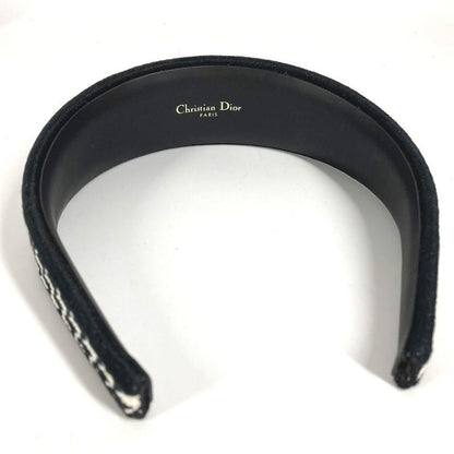 Dior Headband Houndstooth Logo Cotton Black White