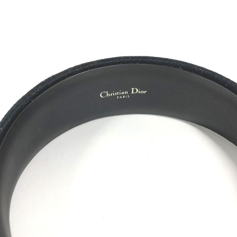 Dior Headband Houndstooth Logo Cotton Black White