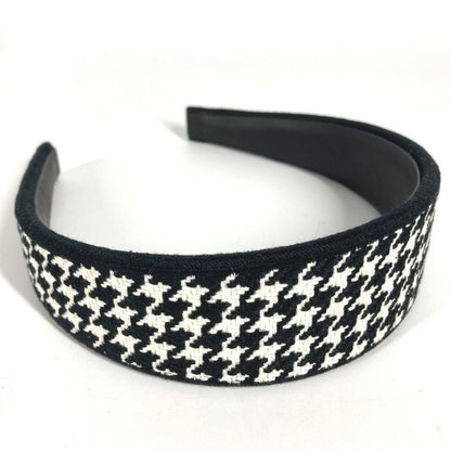 Dior Headband Houndstooth Logo Cotton Black White