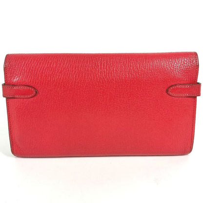 Hermes Wallet Kelly Chevre Red