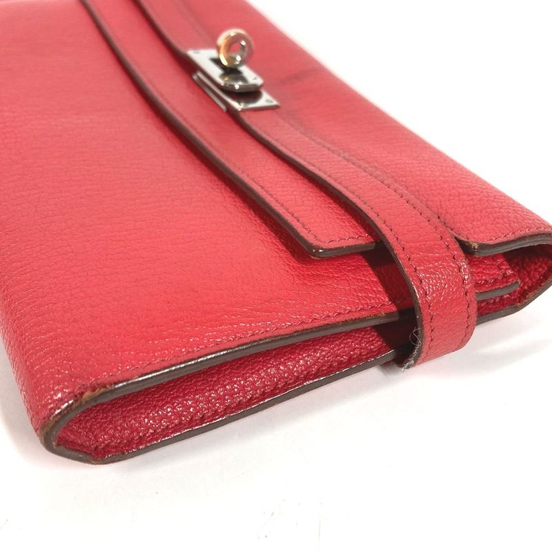 Hermes Wallet Kelly Chevre Red