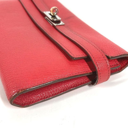 Hermes Wallet Kelly Chevre Red