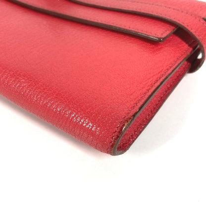 Hermes Wallet Kelly Chevre Red